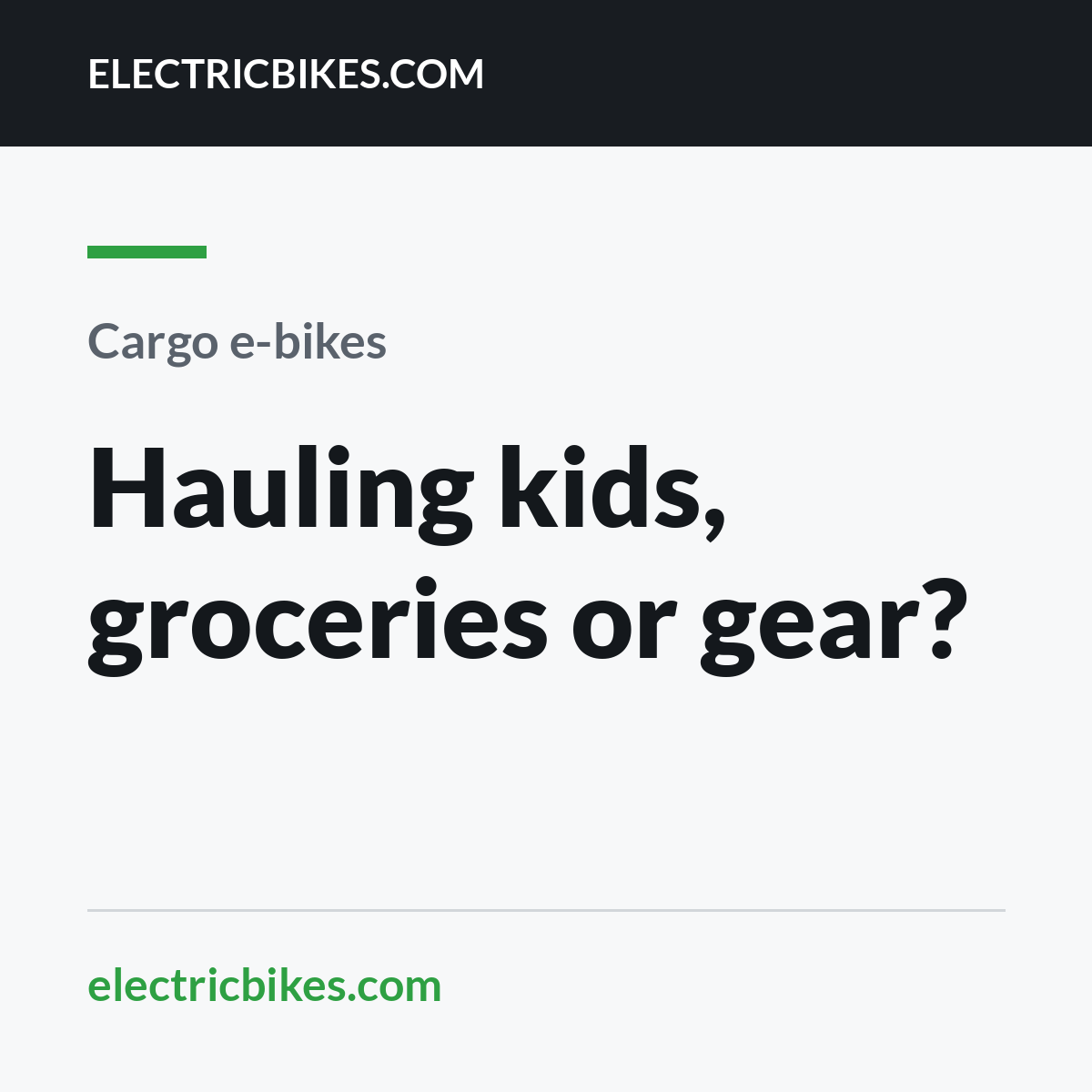 Cargo e-bikes